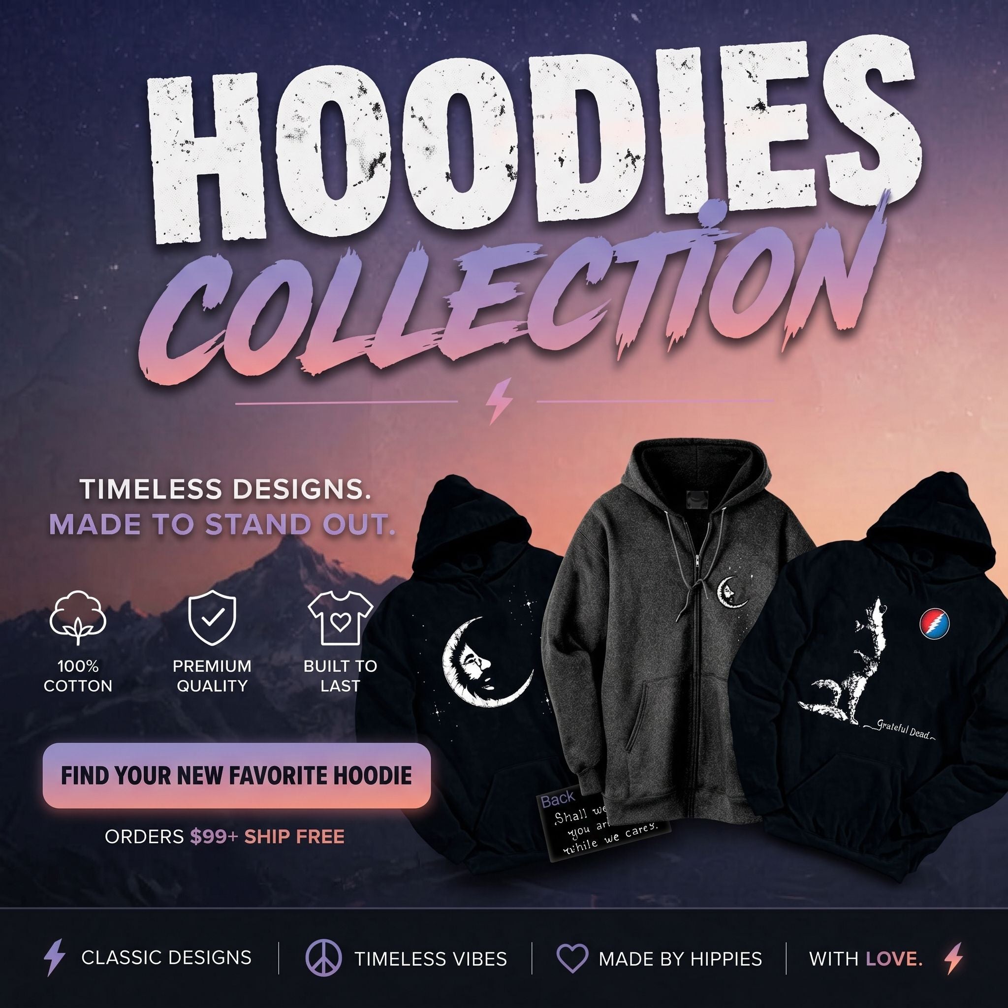 Grateful Dead Hoodies — Embroidered, Tie-Dye & Pullover – eDeadShop