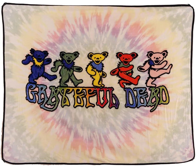 Casey Jones Dancing Bear train fleece blanket - licensed Grateful Dead  throw