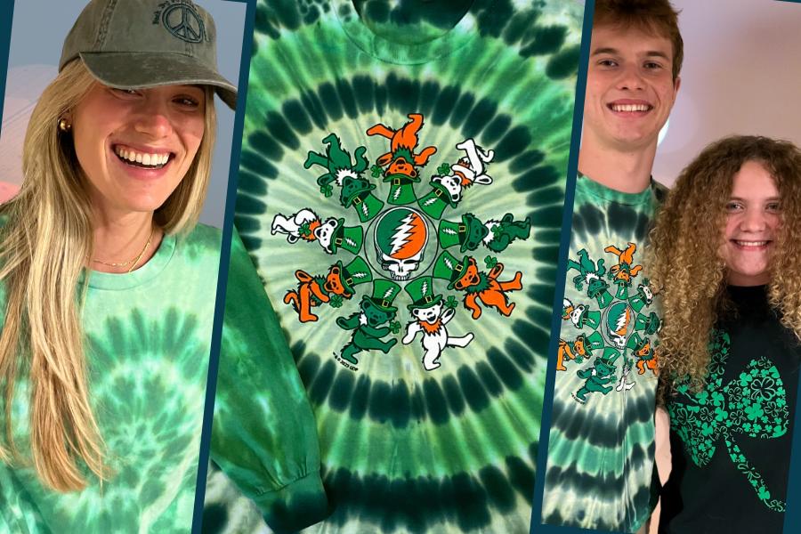 Grateful Dead Irish Spiral Bears St. Patricks Tie Dye T-Shirt