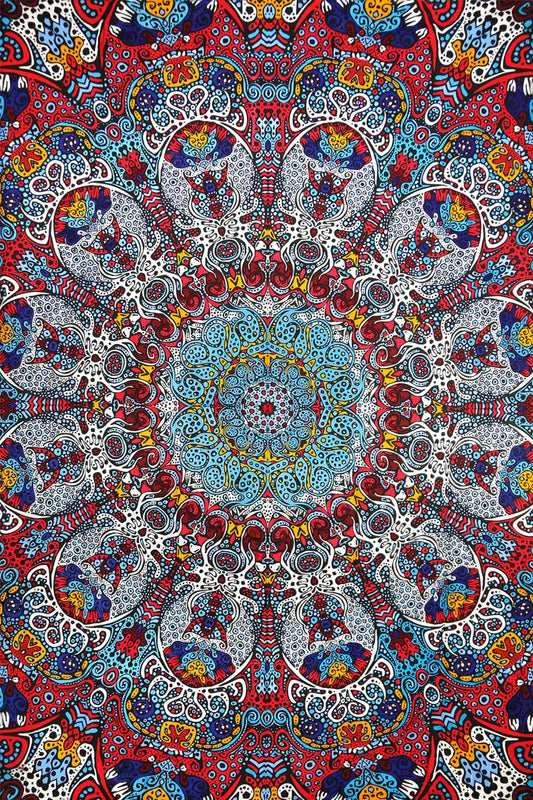 3D Glow in the Dark Sunburst Tapestry 60x90 - Art by Chris Pinkerton