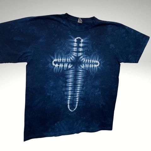 Navy Blue Cross Tie Dye t-shirt