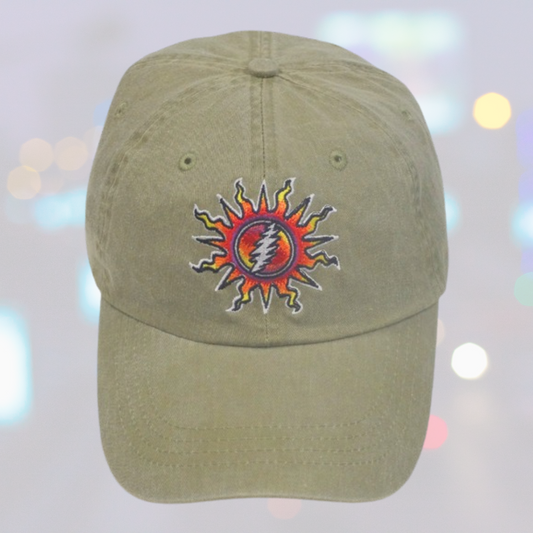 Grateful Dead Sunshine Lightning Hat-Tan