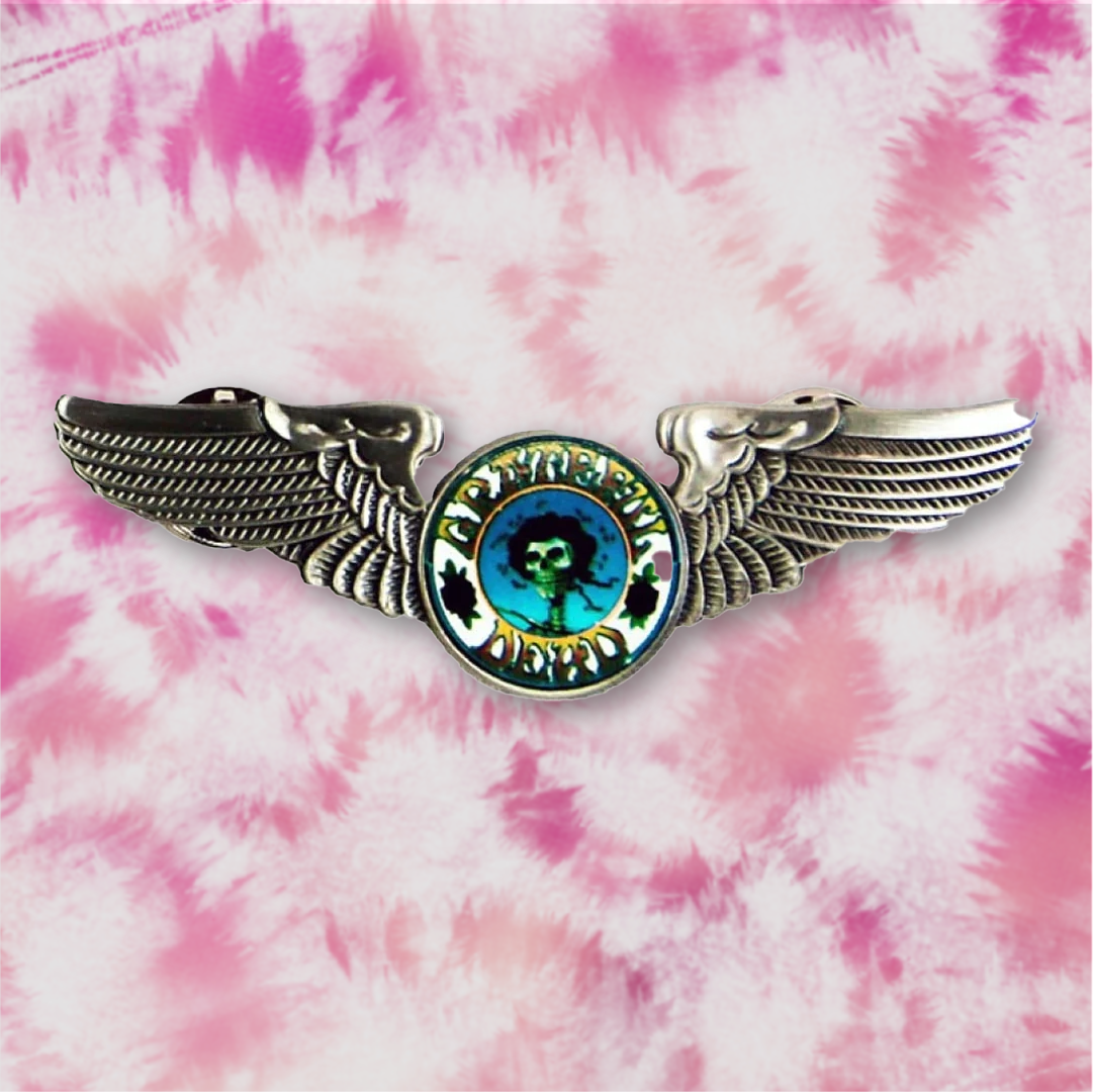 Grateful Dead GD Skull & Roses Large Pilot Pin Rockwings - eDeadShop