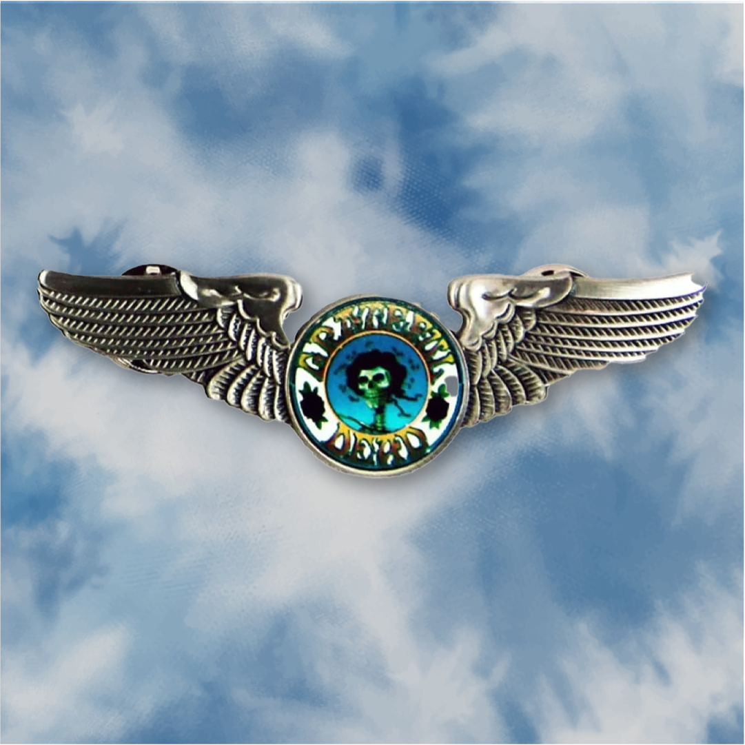 Grateful Dead GD Skull & Roses Large Pilot Pin Rockwings - eDeadShop