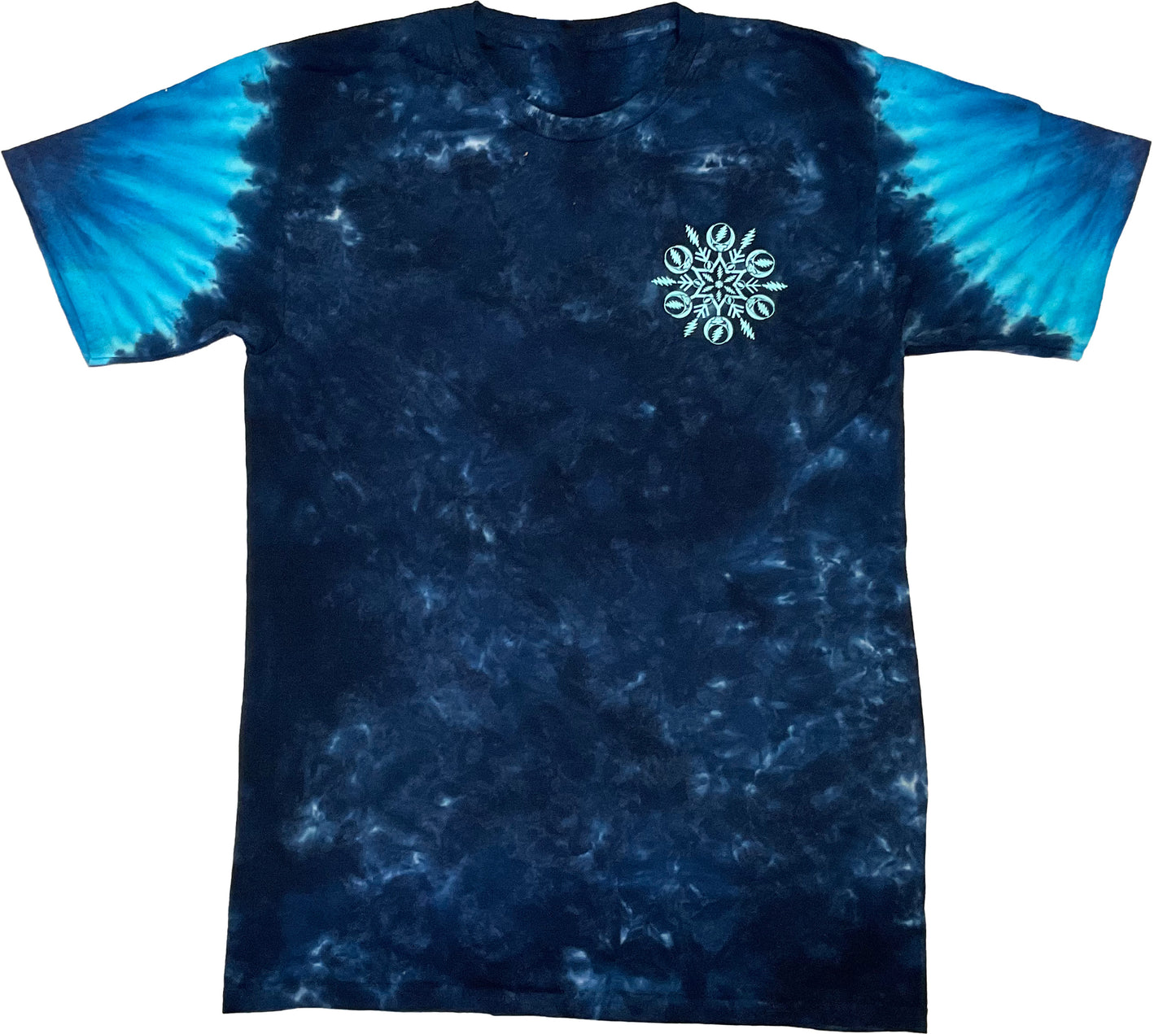 Bolt and Stealie Snowflake tie dye t-shirt - eDeadShop