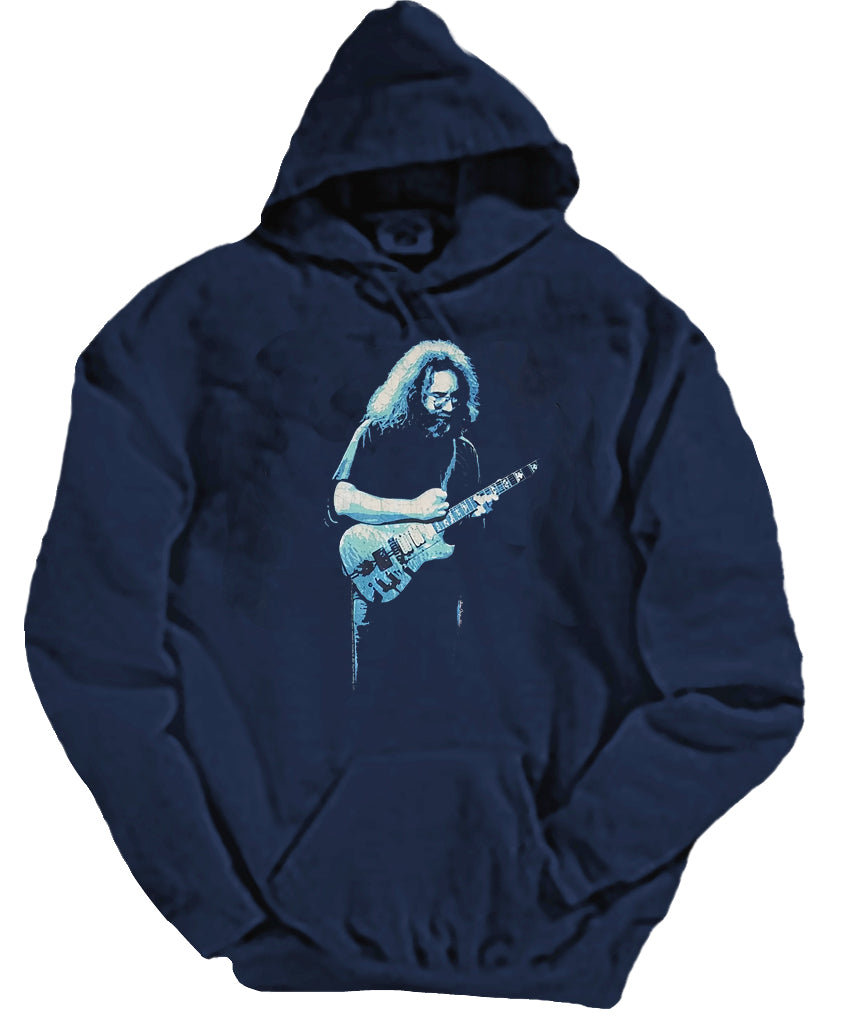 Jerry Garcia 1978 Wolf Print on Blue Hoodie
