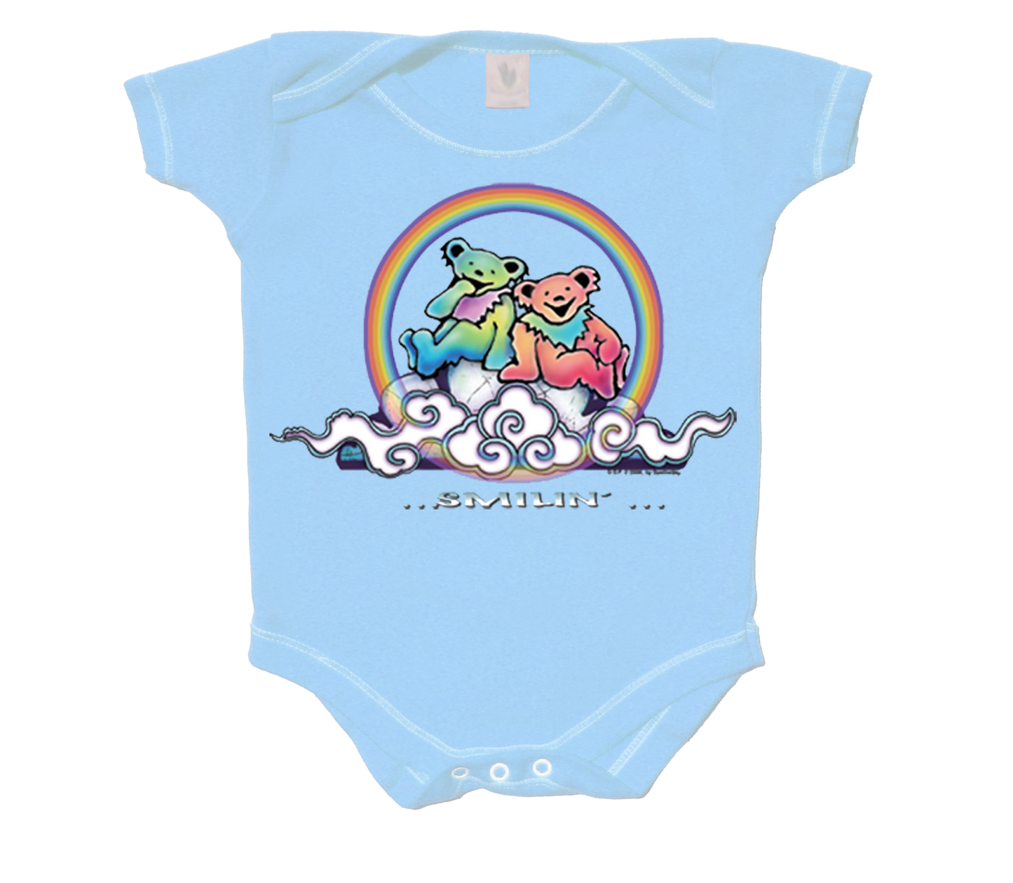 Grateful Dead "Smiling Bears on Blue" Infant Onesie Romper