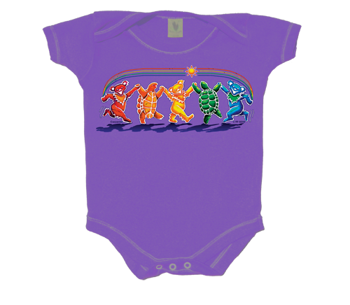 Grateful Dead "Rainbow Critters purple " Infant Onesie Romper