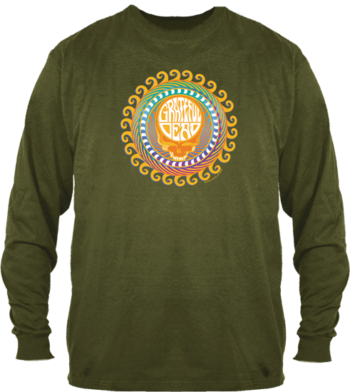 Grateful Dead - Orange Sunshine on Olive Long Sleeve