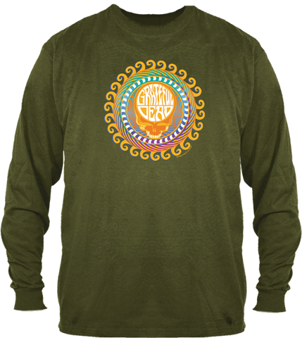 Grateful Dead - Orange Sunshine on Olive Long Sleeve