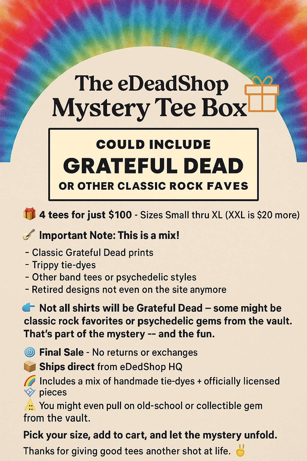 🎁 Box of Rain (Mystery Tee 4-Pack)