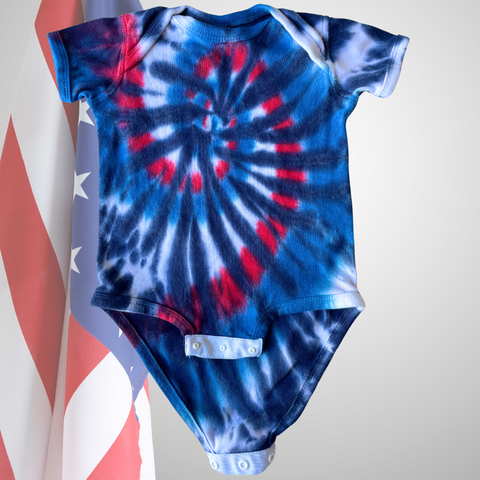 Red, Wild and Blue Tie Dyed Romper