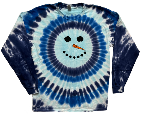 Snowman Long Sleeve Adult Tie Dye