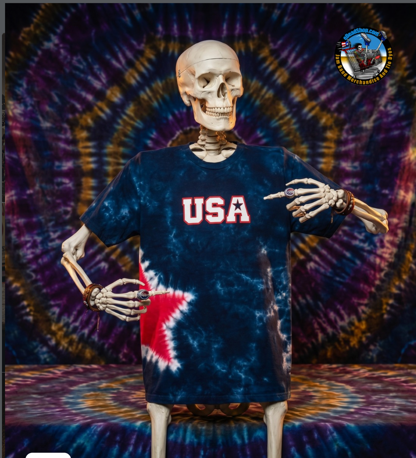 USA Side Star tie dye t-shirt