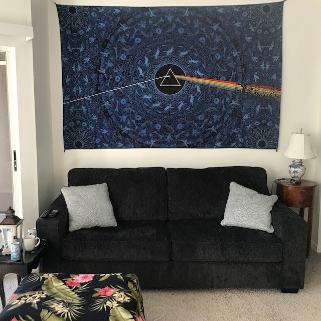3D Pink Floyd Dark Side Shadow Black Tapestry - eDeadShop