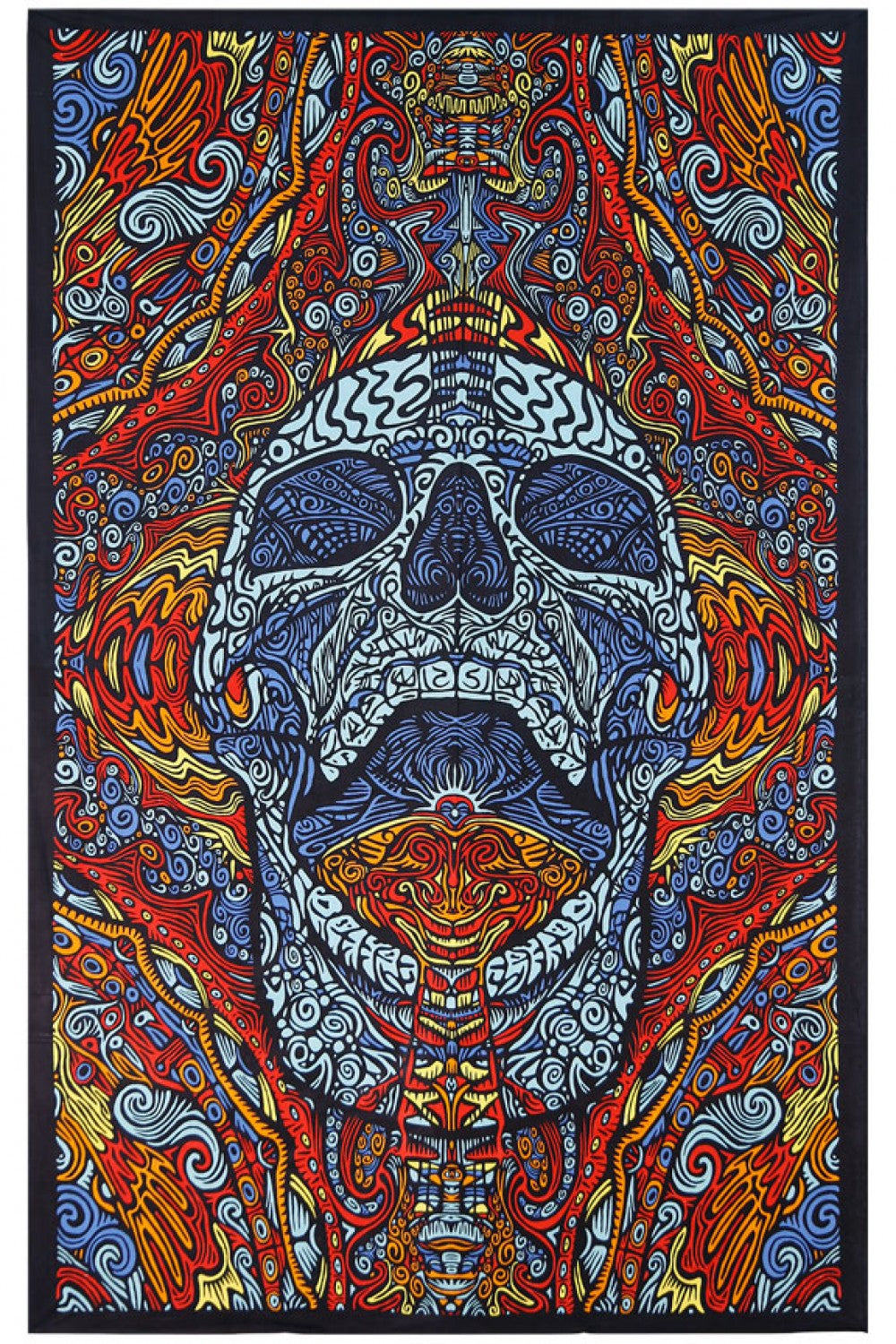3D Mindful Skull Tapestry - Artwork by Chris Pinkerton - eDeadShop