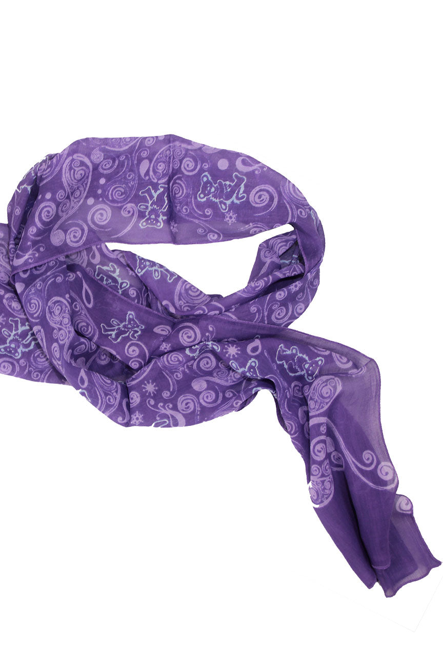 Grateful Dead Long Bear Scarf Purple - eDeadShop