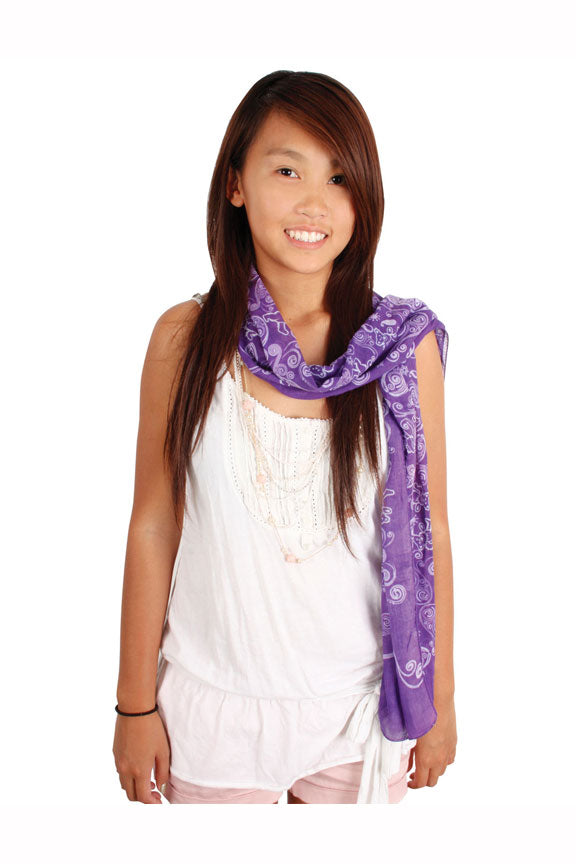 Grateful Dead Long Bear Scarf Purple - eDeadShop