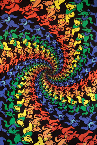 3D Grateful Dead Dancing Bears Spiral Tapestry