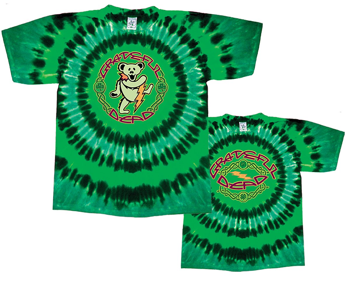 Celtic Dancing Bears shirt - Grateful Dead Dancing Bear Celtic tie dye  shirt - Green Grateful Dead tie dye - Irish Dead Head shirt- Dead & Company