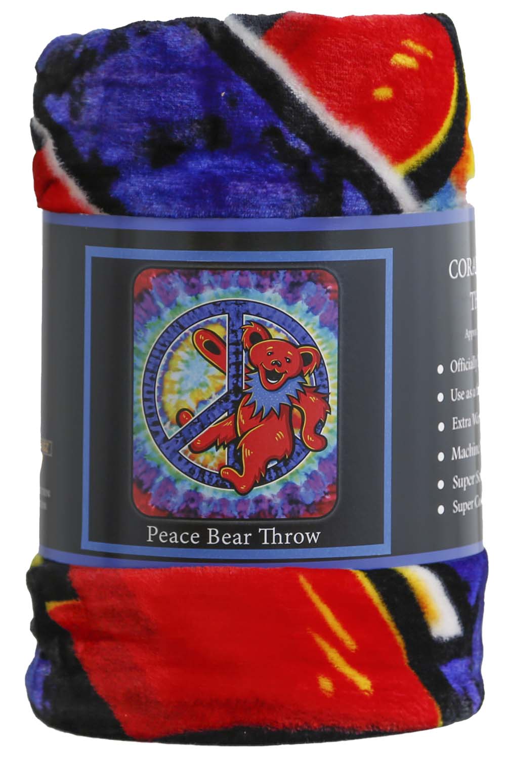 Grateful Dead Peace Bear Fleece Throw Blanket - eDeadShop