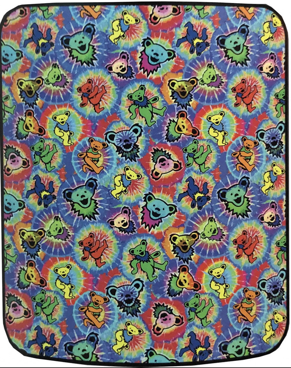 Grateful Dead Tie Dye Bear Splash Fleece Throw Blanket - eDeadShop