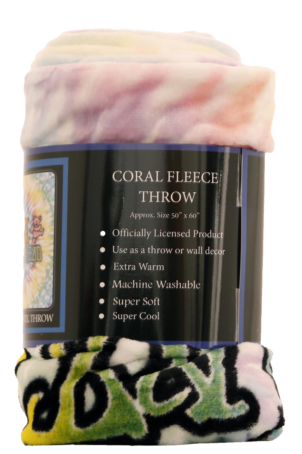 Grateful Dead Pastel Dancing Bear Fleece Throw Blanket - eDeadShop