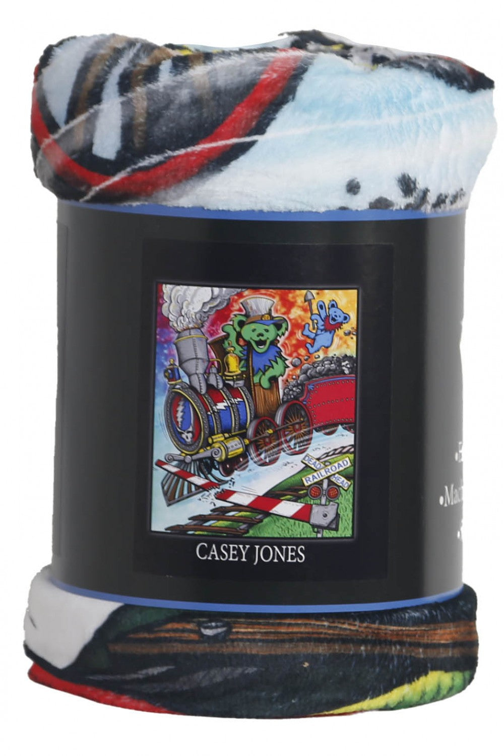 Grateful Dead Casey Jones Bear Fleece Throw Blanket - eDeadShop