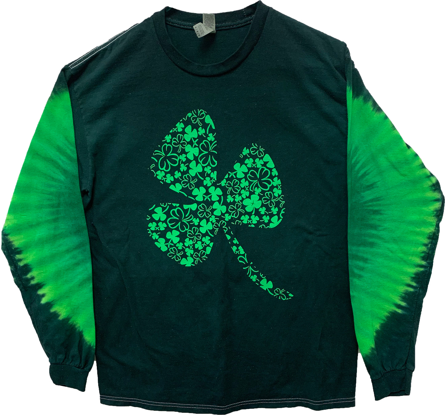 Green Shamrock Long Sleeve Tie Dye - eDeadShop