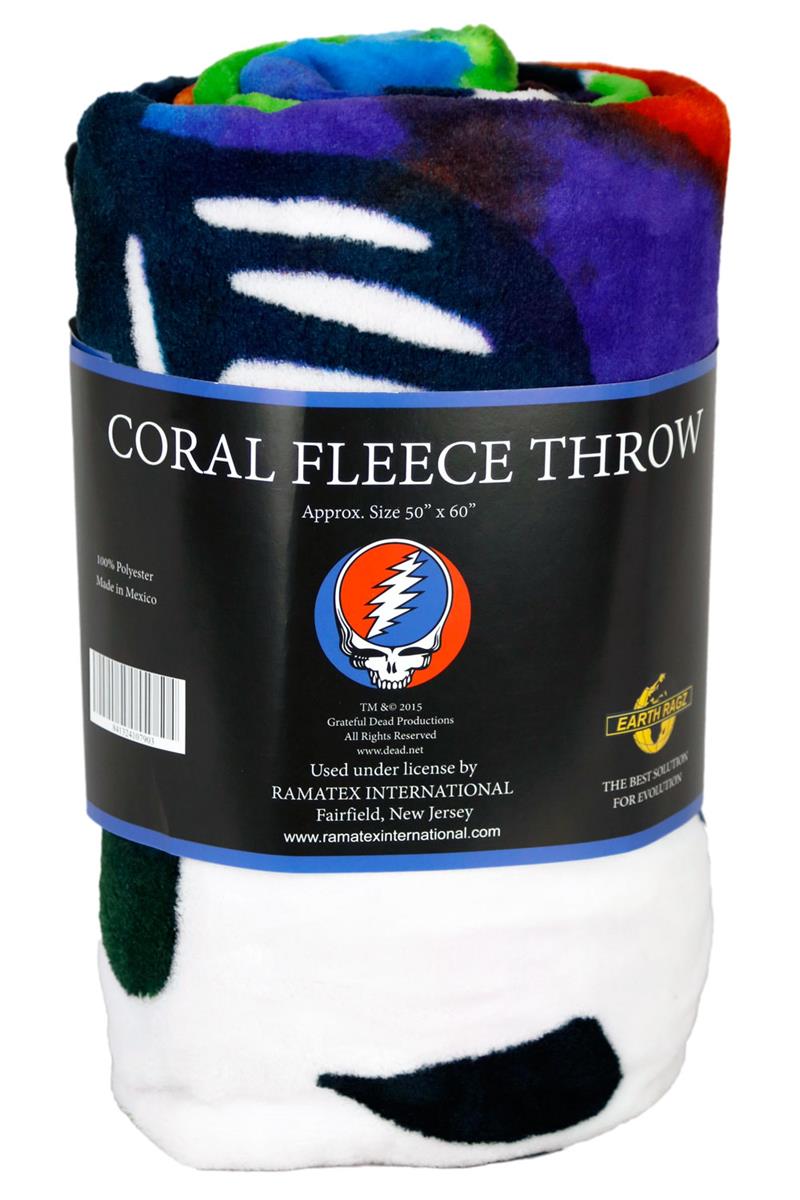 Grateful Dead Steal your Face Tie-Dye Fleece Throw Blanket - eDeadShop