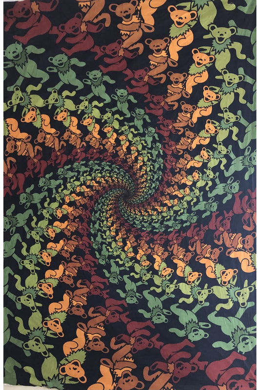 Grateful Dead Dancing Bears Wood Spiral Tapestry - eDeadShop