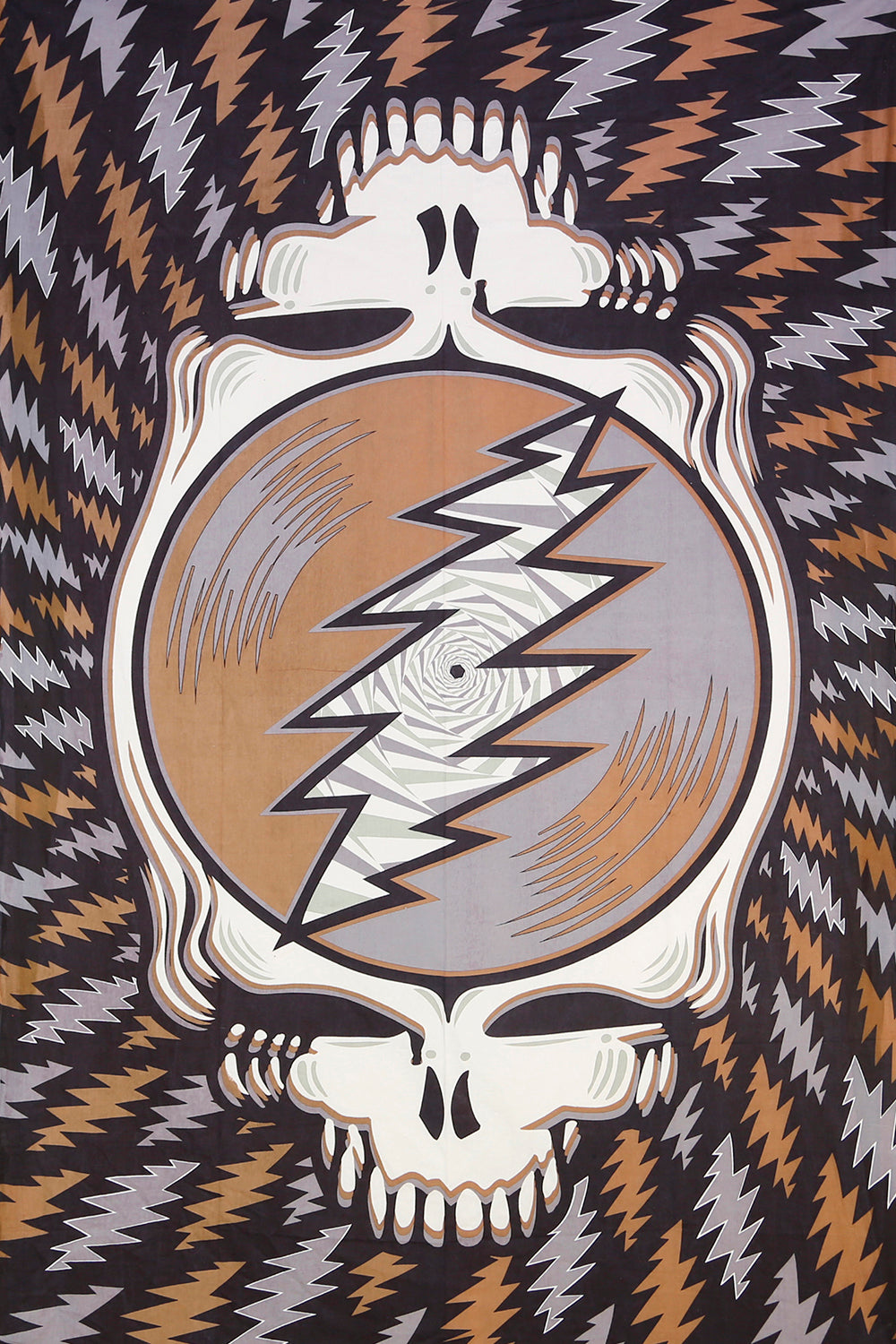 3D Grateful Dead Spin Your Face Tapestry Earthtones - eDeadShop