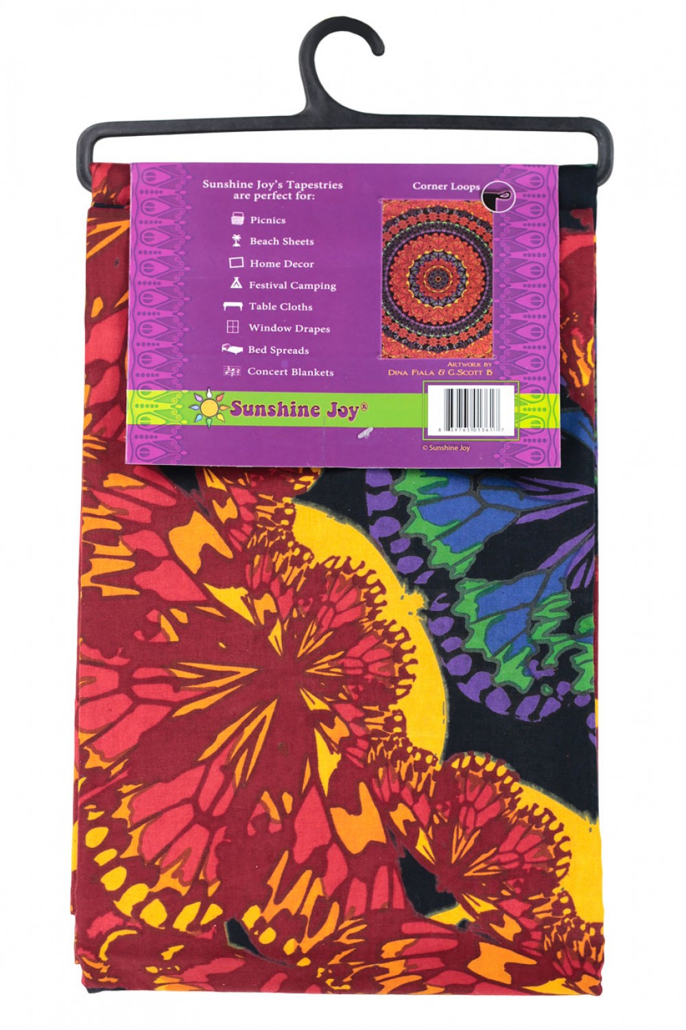 3D Blooming Butterfly Mandala Tapestry - eDeadShop
