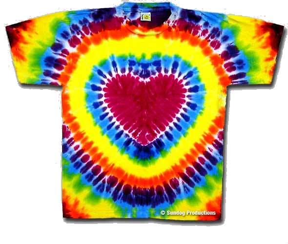 Rainbow Tie Dye Heart T-Shirt 100% Cotton eDeadShop