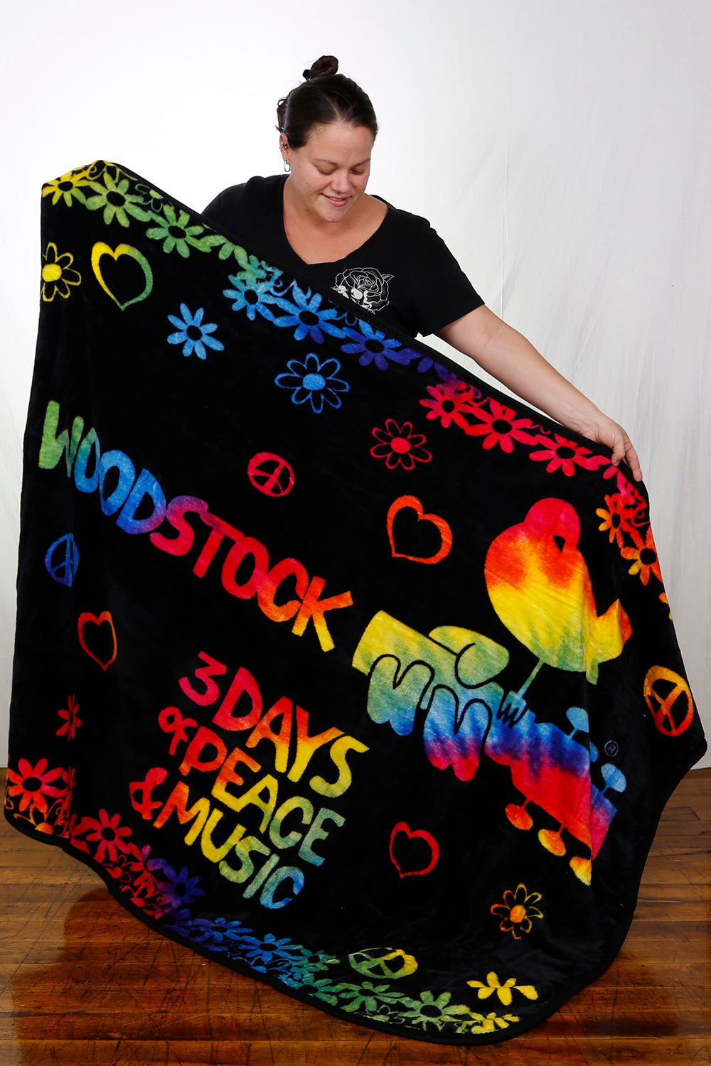 Woodstock Fleece Throw Blanket 3 Days Of Peace - eDeadShop