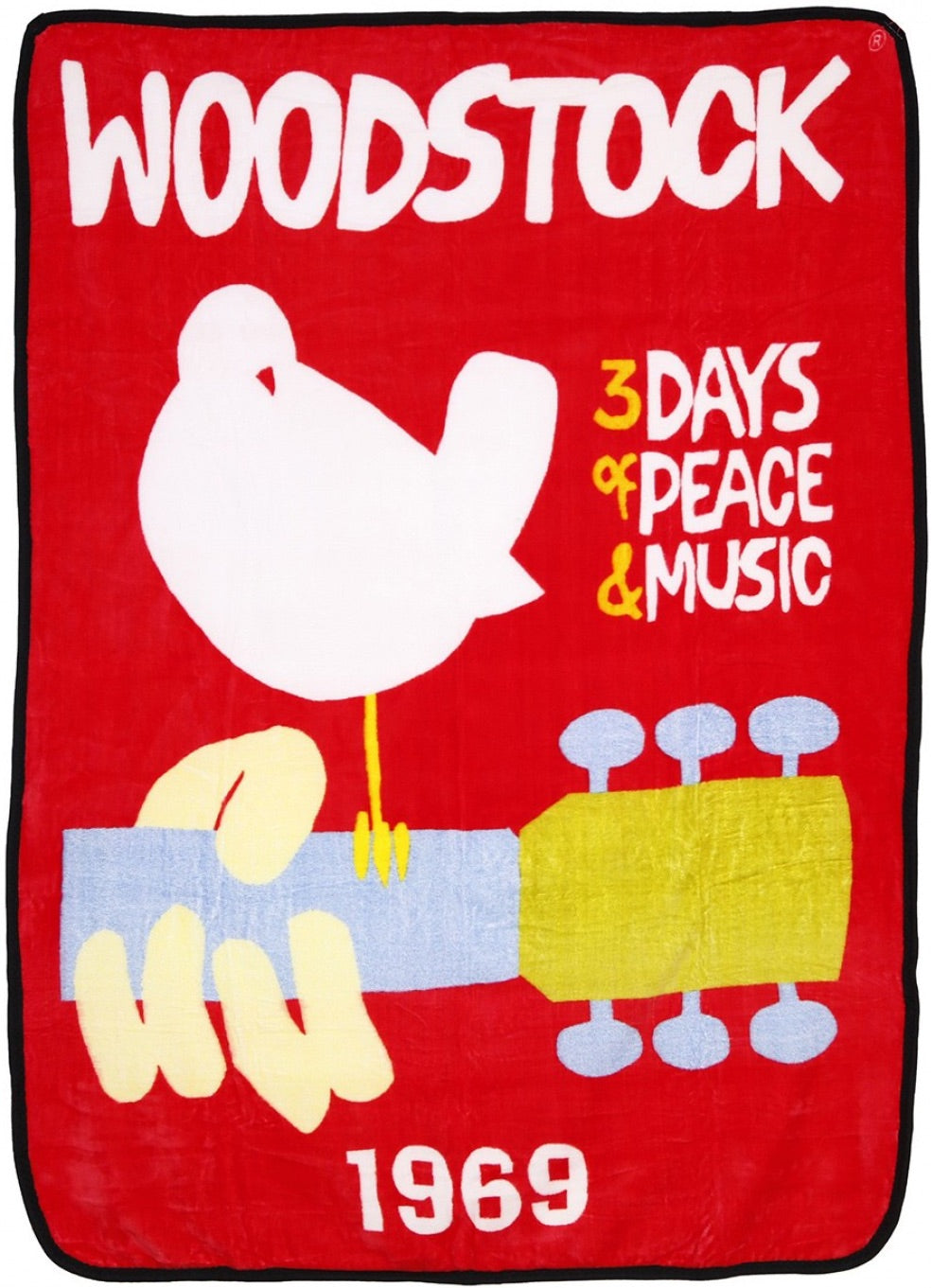 Woodstock Fleece Throw Blanket 1969 Logo - eDeadShop