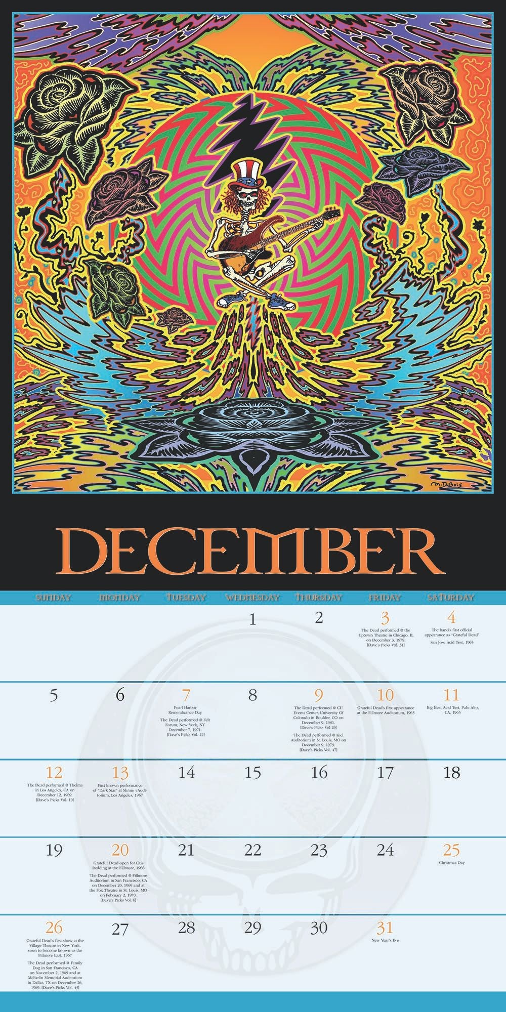 2027 Grateful Dead Wall Calendar