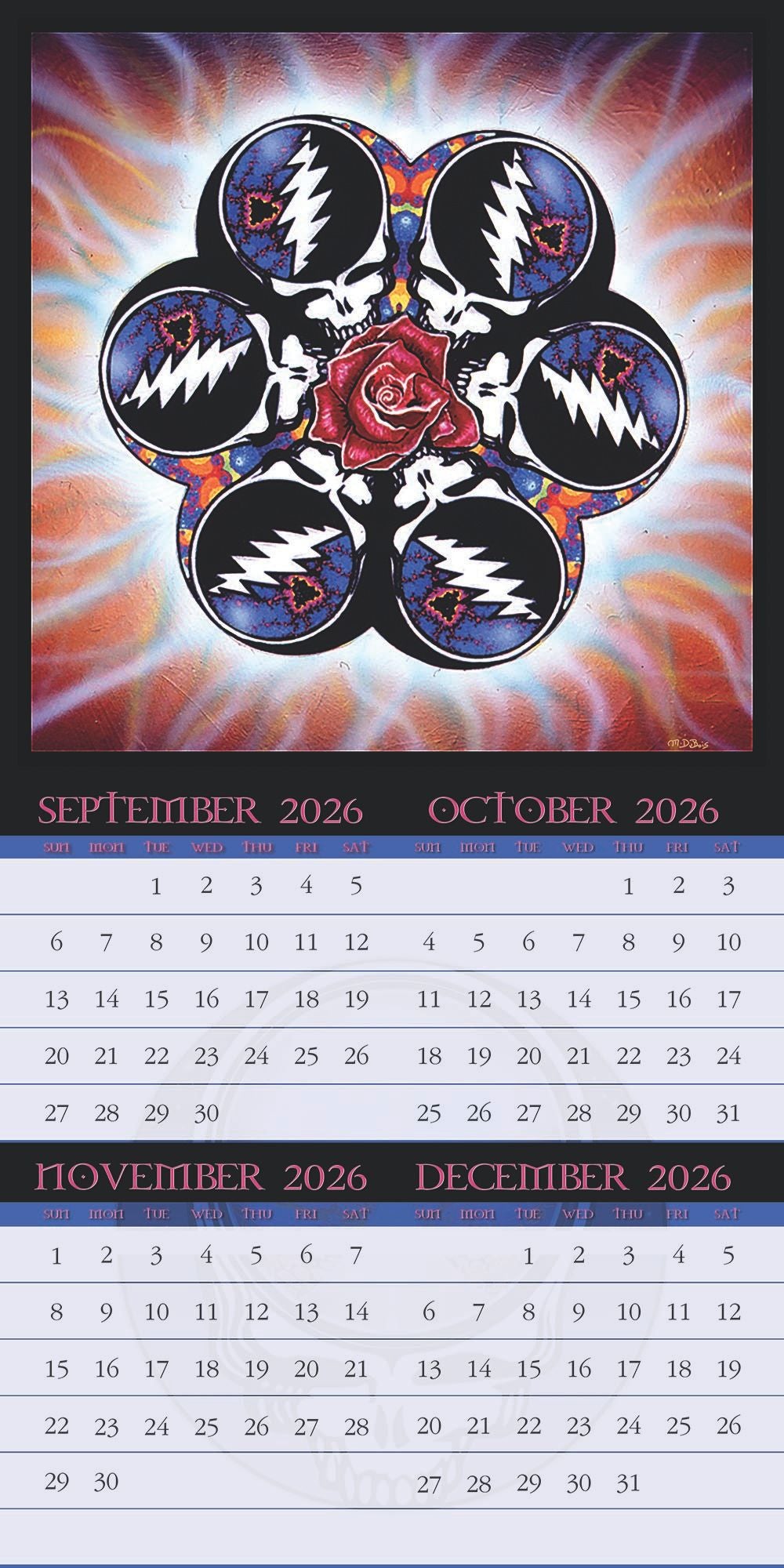2027 Grateful Dead Wall Calendar