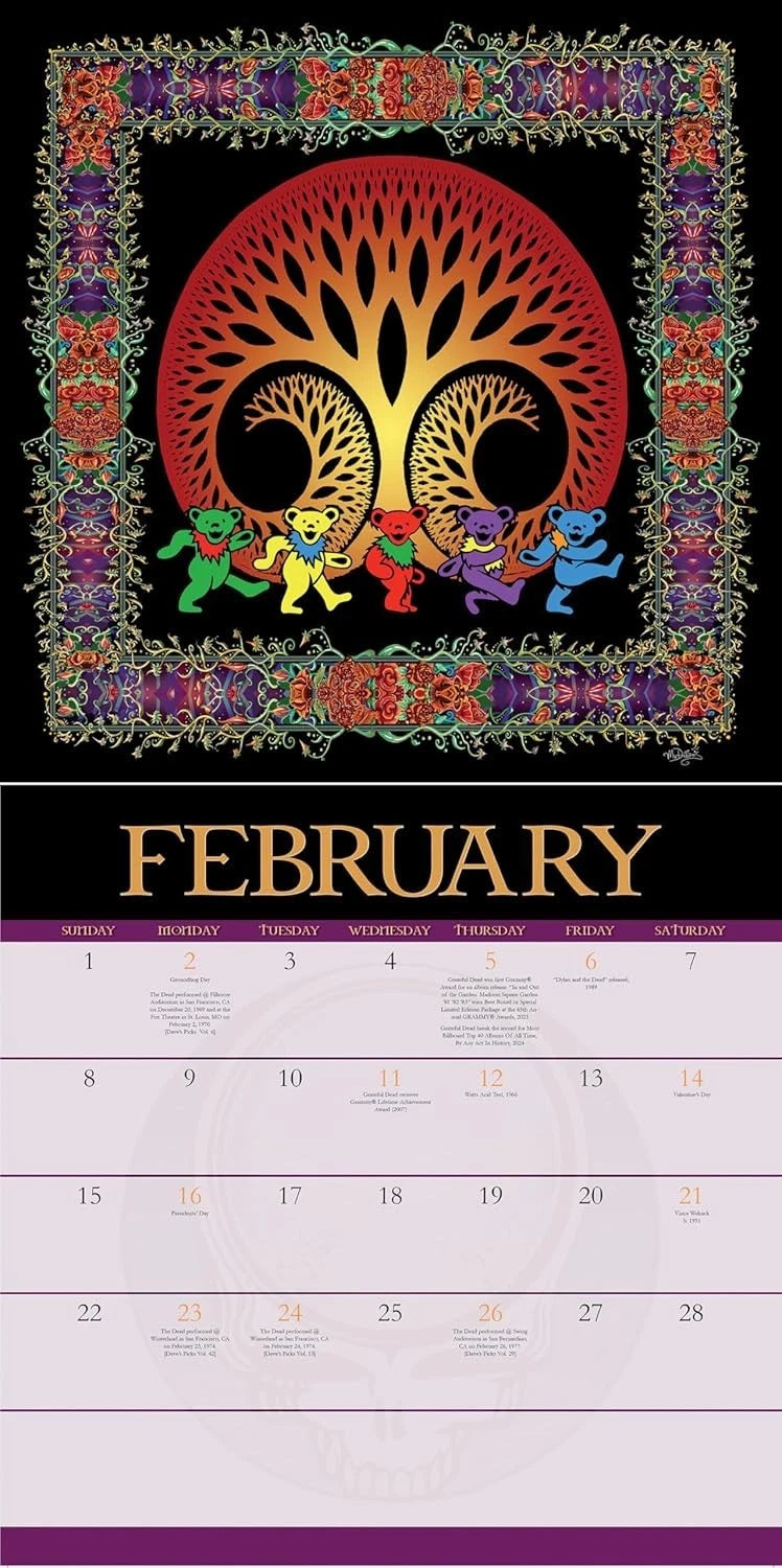 2026 Grateful Dead Wall Calendar 12