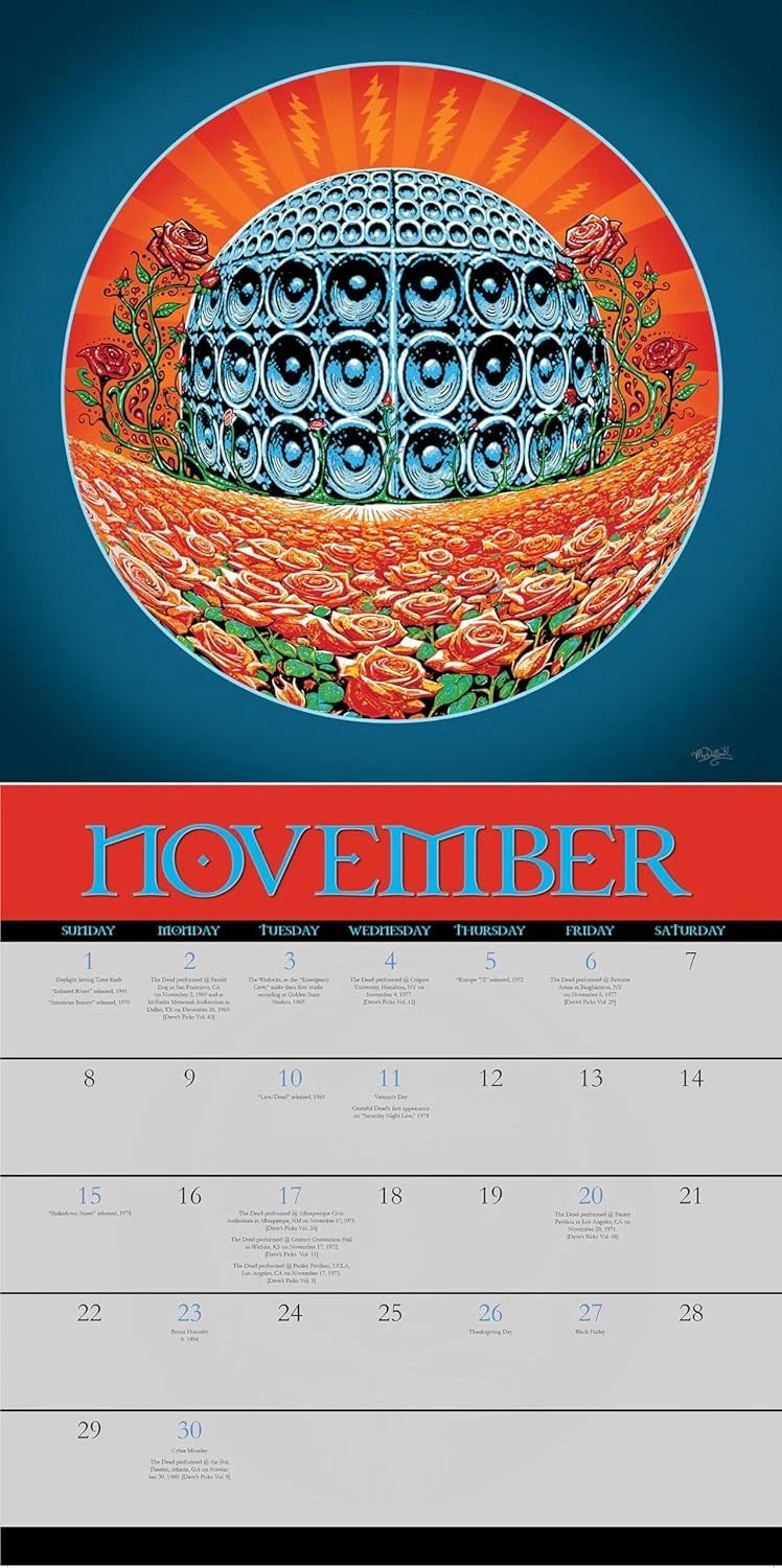 2026 Grateful Dead Wall Calendar 12