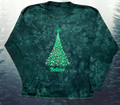 Christmas Sparkle Long Sleeve Tie Dye