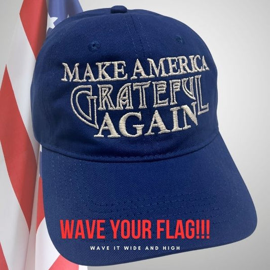 Make America Grateful Again Embroidered Hat Blue