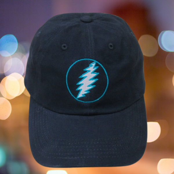 Grateful Dead Lightning Bolt Embroidered Hat on Navy | eDeadShop