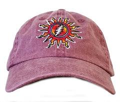 Grateful Dead Sunshine Lightning Hat-Maroon