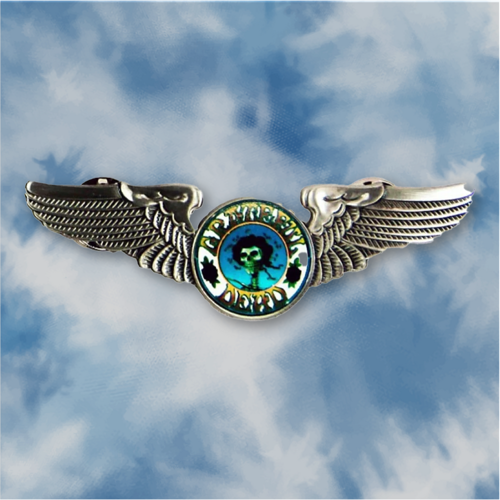 Grateful Dead Skull & Roses Large Pilot Pin