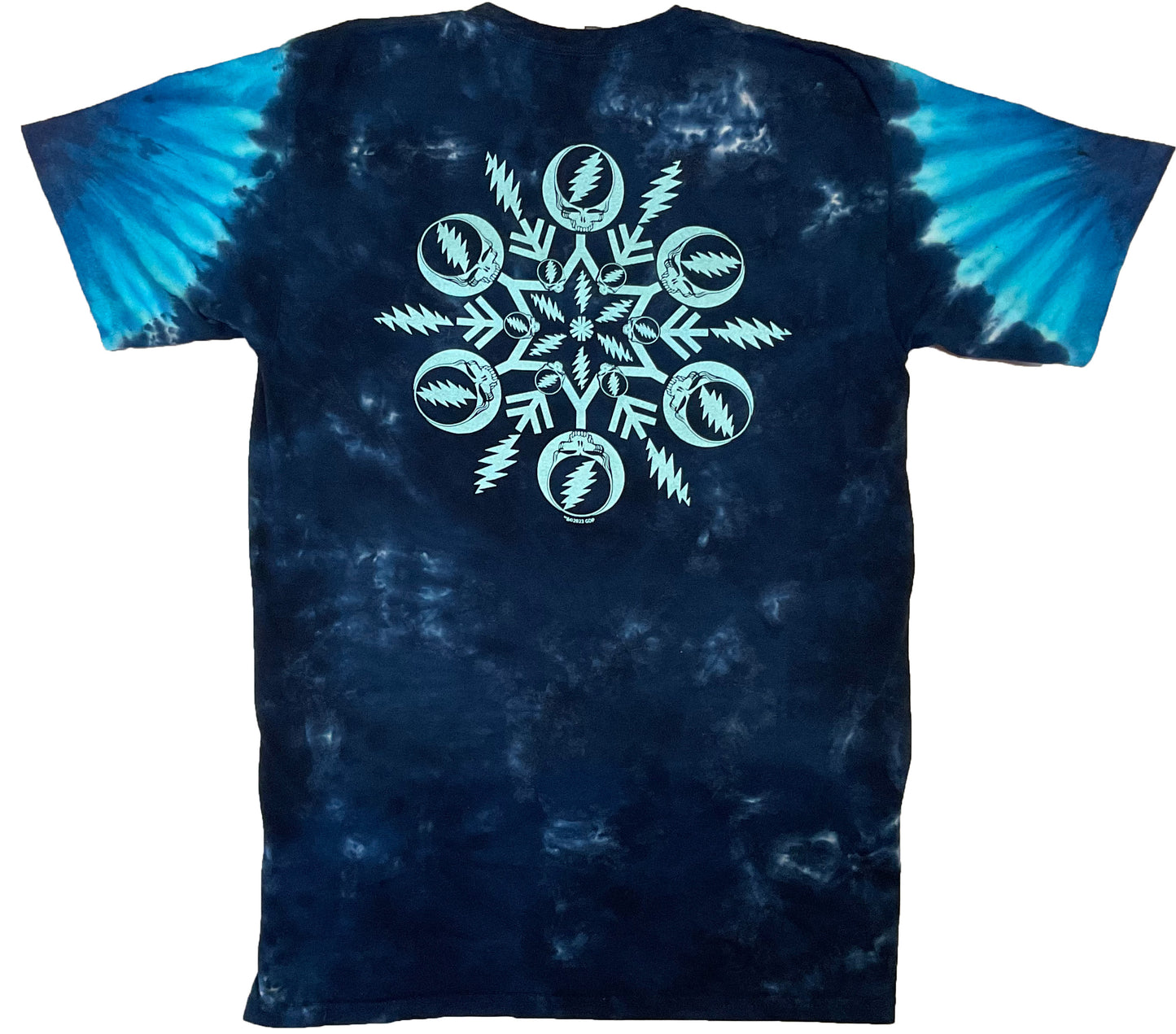 Bolt and Stealie Snowflake tie dye t-shirt - eDeadShop
