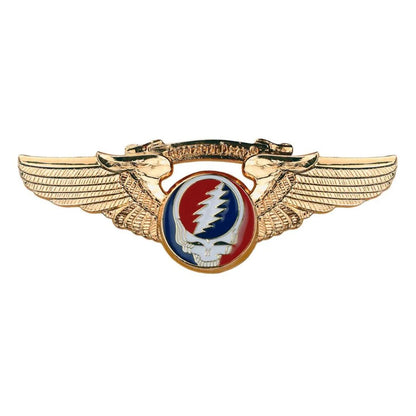 Grateful Dead Steal Your Face Large Pilot Pin Gold Plated Rockwings
