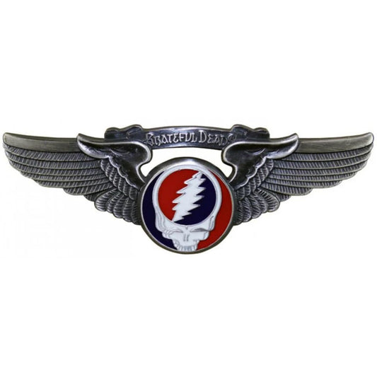 Grateful Dead Steal Your Face Large Pilot Pin Rockwings Silver