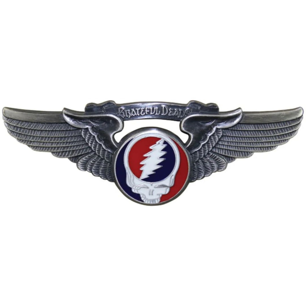 Grateful Dead Steal Your Face Small Pilot Wing Pin Rockwings