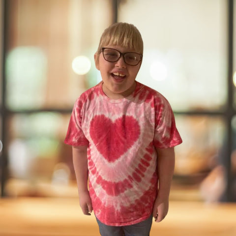 Pink Heart Youth tie dye t-shirt